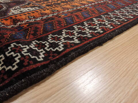 Baluch Orange Runner Hand Knotted 33 X 67  Area Rug 100-110137 Image 8