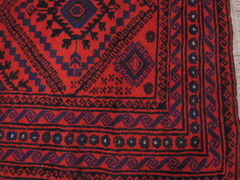 Baluch Red Runner Hand Knotted 43 X 129  Area Rug 100-110144 Image 10
