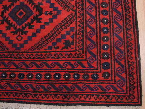 Baluch Red Runner Hand Knotted 43 X 129  Area Rug 100-110144 Image 5