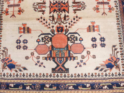 Afshar Beige Square Hand Knotted 39 X 43  Area Rug 100-110149 Image 5