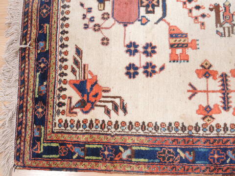 Afshar Beige Square Hand Knotted 39 X 43  Area Rug 100-110149 Image 7