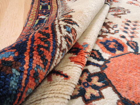 Afshar Beige Square Hand Knotted 39 X 43  Area Rug 100-110149 Image 9