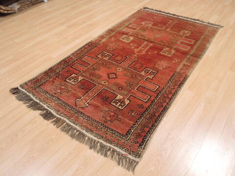 Baluch Orange Hand Knotted 36 X 61  Area Rug 100-110158 Image 2