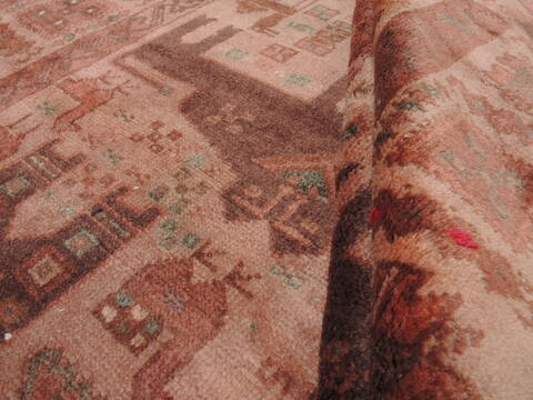 Baluch Beige Hand Knotted 37 X 68  Area Rug 100-110160 Image 10