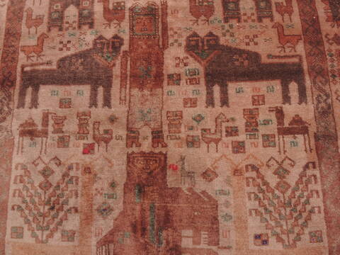 Baluch Beige Hand Knotted 37 X 68  Area Rug 100-110160 Image 4