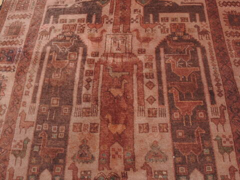 Baluch Beige Hand Knotted 37 X 68  Area Rug 100-110160 Image 5