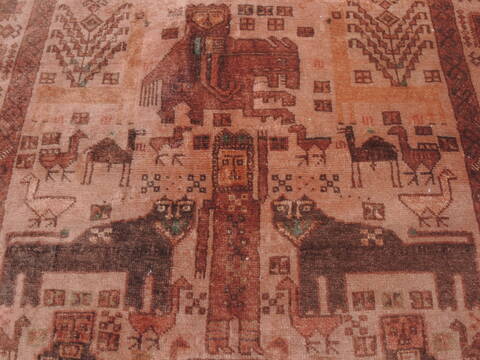 Baluch Beige Hand Knotted 37 X 68  Area Rug 100-110160 Image 6