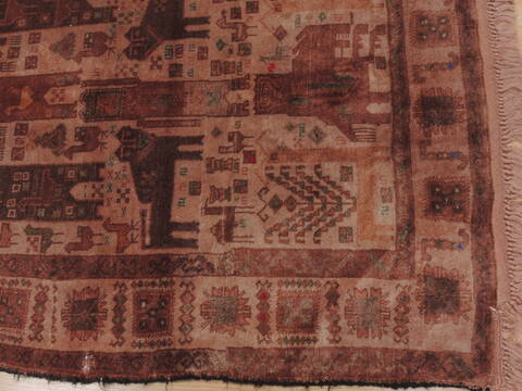 Baluch Beige Hand Knotted 37 X 68  Area Rug 100-110160 Image 8