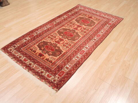 Baluch Beige Hand Knotted 32 X 60  Area Rug 100-110170 Image 10