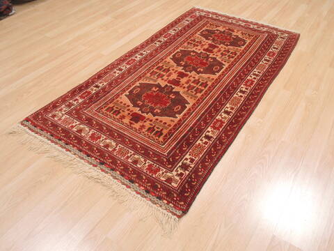Baluch Beige Hand Knotted 32 X 60  Area Rug 100-110170 Image 6