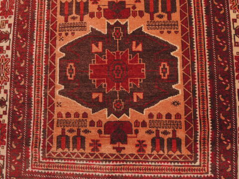 Baluch Beige Hand Knotted 32 X 60  Area Rug 100-110170 Image 9