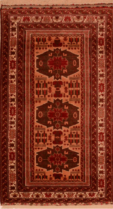 Baluch Beige Hand Knotted 32 X 60  Area Rug 100-110170 Image 0