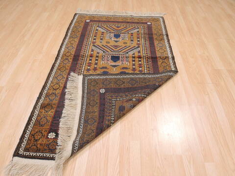 Baluch Brown Hand Knotted 38 X 64  Area Rug 100-110174 Image 10