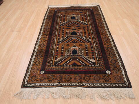 Baluch Brown Hand Knotted 38 X 64  Area Rug 100-110174 Image 13