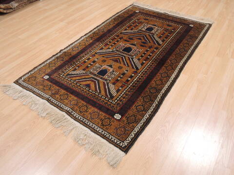 Baluch Brown Hand Knotted 38 X 64  Area Rug 100-110174 Image 14