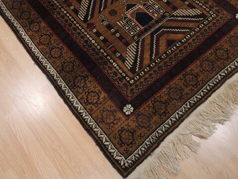 Baluch Brown Hand Knotted 38 X 64  Area Rug 100-110174 Image 2