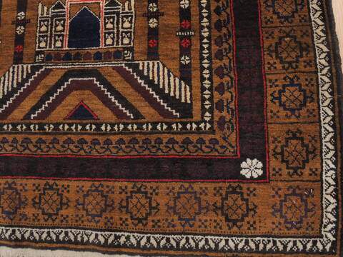 Baluch Brown Hand Knotted 38 X 64  Area Rug 100-110174 Image 3