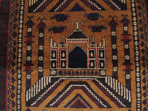 Baluch Brown Hand Knotted 38 X 64  Area Rug 100-110174 Image 4