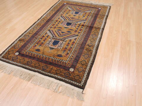 Baluch Brown Hand Knotted 38 X 64  Area Rug 100-110174 Image 6