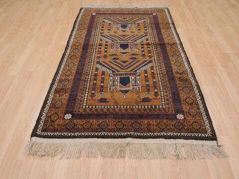 Baluch Brown Hand Knotted 38 X 64  Area Rug 100-110174 Image 7