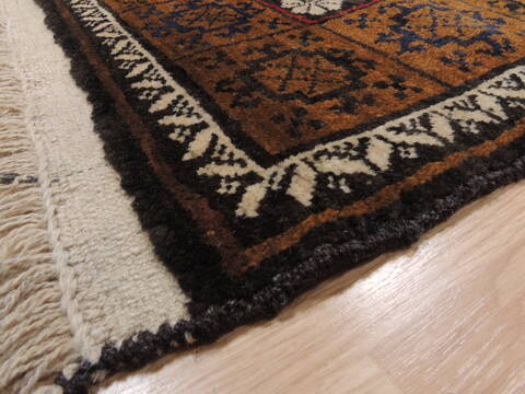 Baluch Brown Hand Knotted 38 X 64  Area Rug 100-110174 Image 8