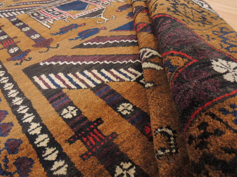 Baluch Brown Hand Knotted 38 X 64  Area Rug 100-110174 Image 9