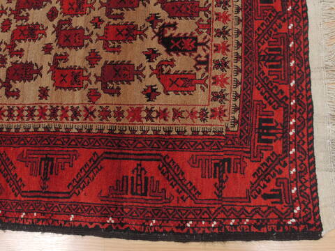 Baluch Beige Runner Hand Knotted 33 X 67  Area Rug 100-110181 Image 4