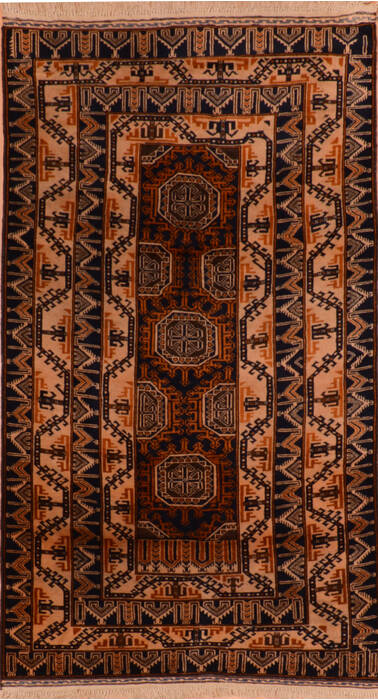 Baluch Brown Hand Knotted 39 X 66  Area Rug 100-110189 Image 0