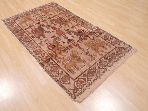 Baluch Beige Hand Knotted 33 X 60  Area Rug 100-110190 Image 10