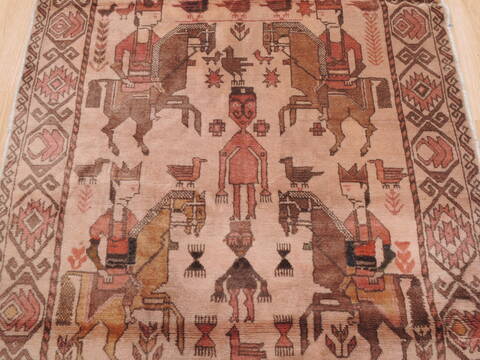 Baluch Beige Hand Knotted 33 X 60  Area Rug 100-110190 Image 12