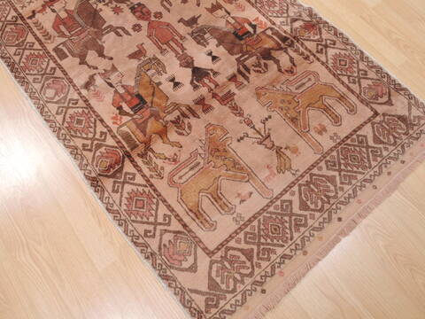 Baluch Beige Hand Knotted 33 X 60  Area Rug 100-110190 Image 1
