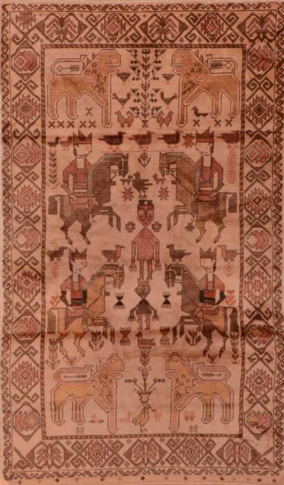 Baluch Beige Hand Knotted 33 X 60  Area Rug 100-110190 Image 0