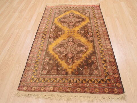 Baluch Yellow Hand Knotted 35 X 59  Area Rug 100-110195 Image 7