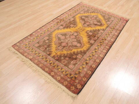 Baluch Yellow Hand Knotted 35 X 59  Area Rug 100-110195 Image 8