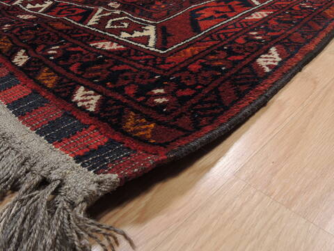 Baluch Red Hand Knotted 65 X 102  Area Rug 100-110199 Image 10