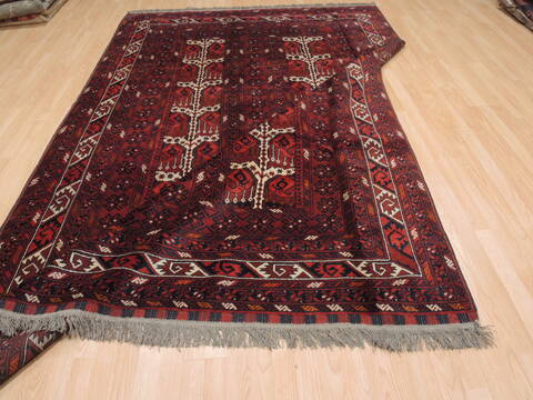 Baluch Red Hand Knotted 65 X 102  Area Rug 100-110199 Image 12