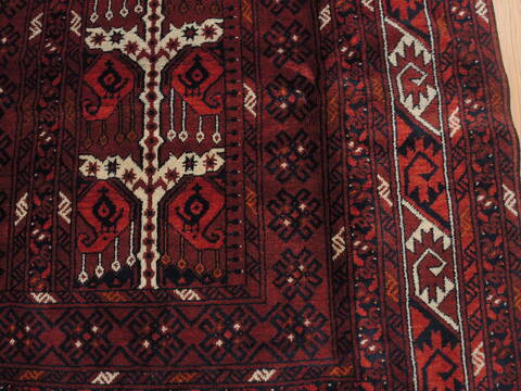 Baluch Red Hand Knotted 65 X 102  Area Rug 100-110199 Image 9