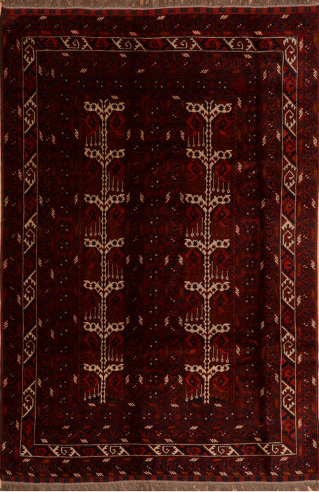Baluch Red Hand Knotted 65 X 102  Area Rug 100-110199 Image 0