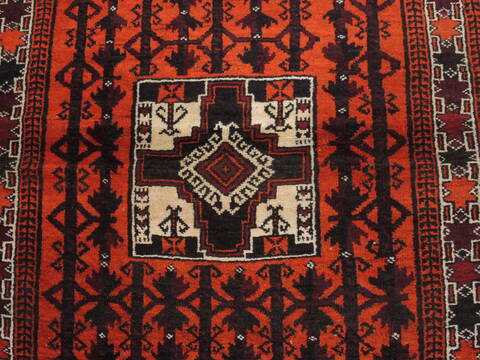 Baluch Orange Hand Knotted 35 X 61  Area Rug 100-110202 Image 6