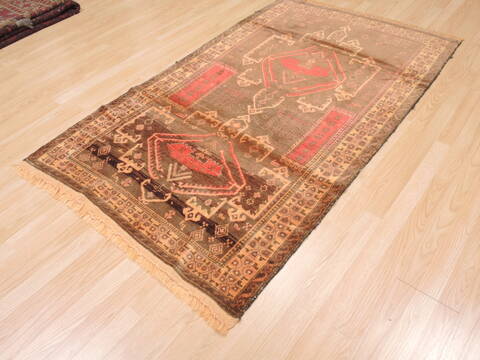 Baluch Brown Hand Knotted 38 X 64  Area Rug 100-110204 Image 1