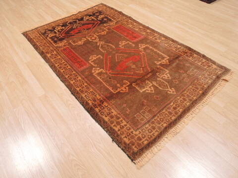 Baluch Brown Hand Knotted 38 X 64  Area Rug 100-110204 Image 8