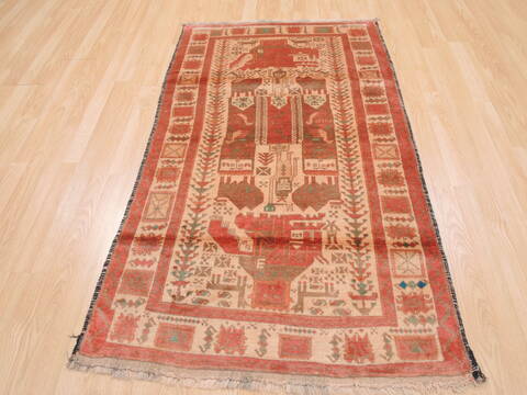 Baluch Beige Hand Knotted 32 X 57  Area Rug 100-110208 Image 1