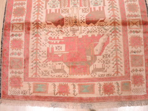 Baluch Beige Hand Knotted 32 X 57  Area Rug 100-110208 Image 5