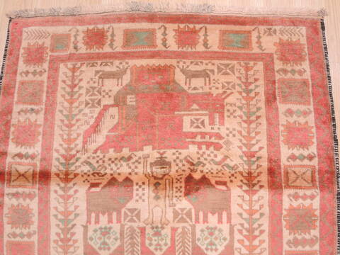 Baluch Beige Hand Knotted 32 X 57  Area Rug 100-110208 Image 9