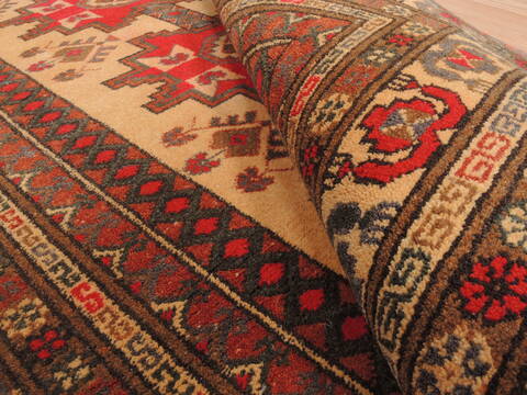 Baluch Beige Hand Knotted 33 X 55  Area Rug 100-110219 Image 10