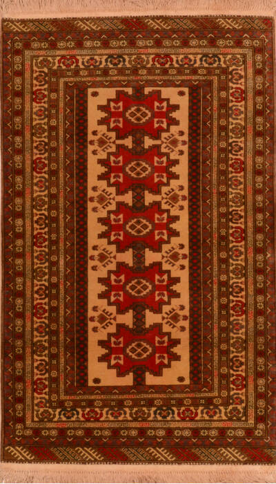 Baluch Beige Hand Knotted 33 X 55  Area Rug 100-110219 Image 0
