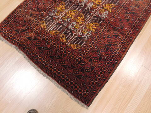 Baluch Brown Hand Knotted 36 X 69  Area Rug 100-110221 Image 2