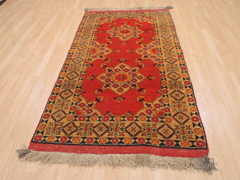 Baluch Orange Hand Knotted 35 X 62  Area Rug 100-110224 Image 1
