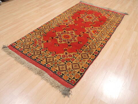 Baluch Orange Hand Knotted 35 X 62  Area Rug 100-110224 Image 2