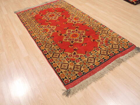 Baluch Orange Hand Knotted 35 X 62  Area Rug 100-110224 Image 3